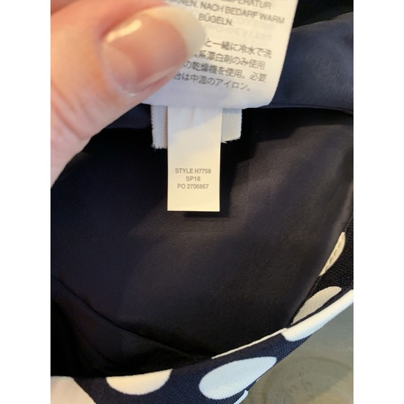 J Crew Navy And White Polka Dot Tiered Ruffle Hem Mini Skirt Women's Size 2 - Picture 7 of 13